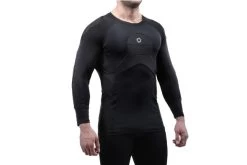 Elite Basic Defensive Shield Three Quarter Sleeve Compressietrui Zwart Heren
