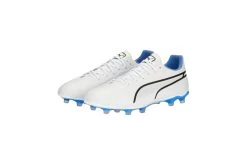 Puma KING Pro FG/AG Voetbalschoen Wit/blue Glimmer -Winkel voor professionele voetbaluitrusting 37112333 3
